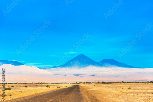 Landscape in Atacama desert  Chile. Copy space for text.