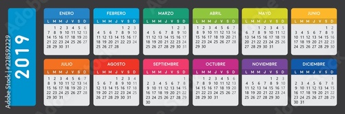 spanish calendar 2019.