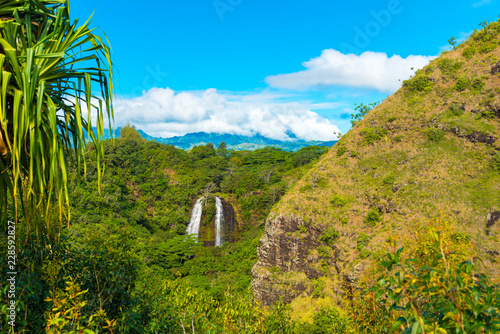 View of the mountain landscape, Kauai, Hawaii, USA. photo