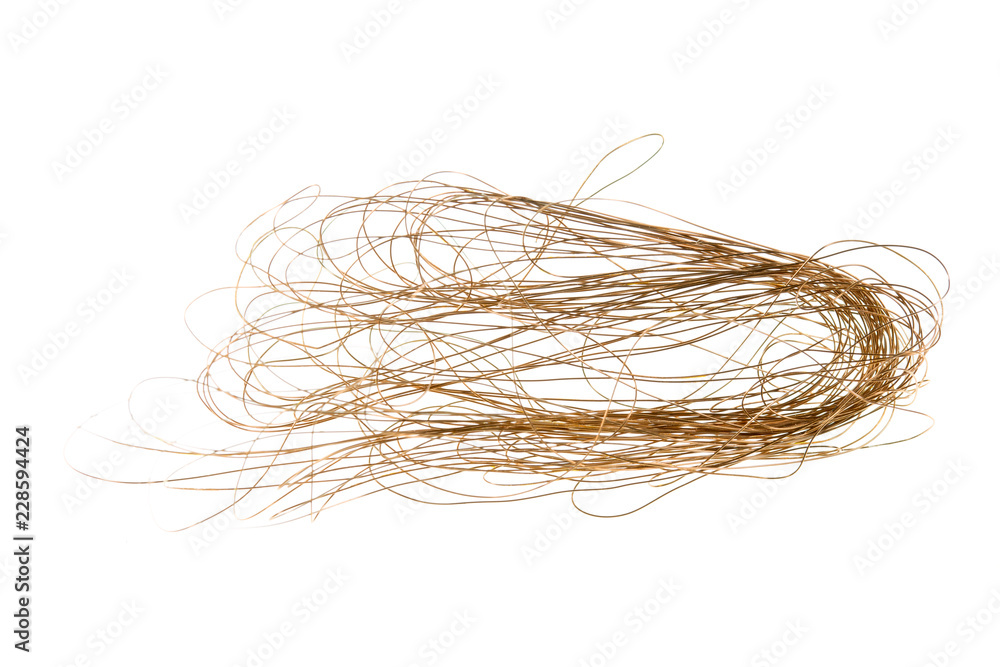 fine copper wire on a white background fine copper wire on a white background