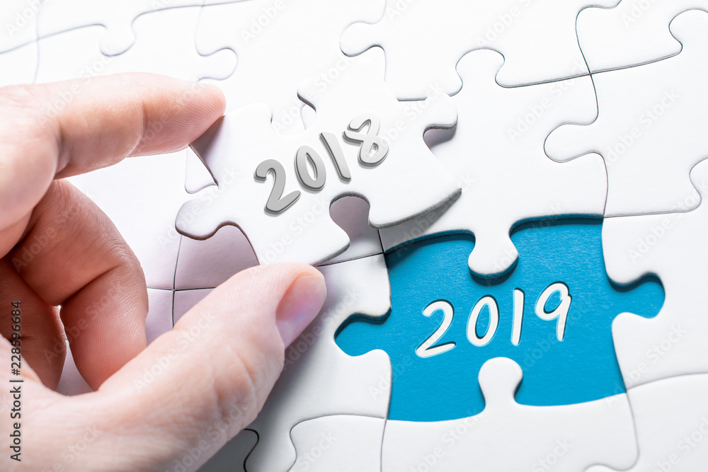 The Years 2018 And 2019 In Missing Piece Jigsaw Puzzle The Years 2018 And 2019 In Missing Piece Jigsaw Puzzle