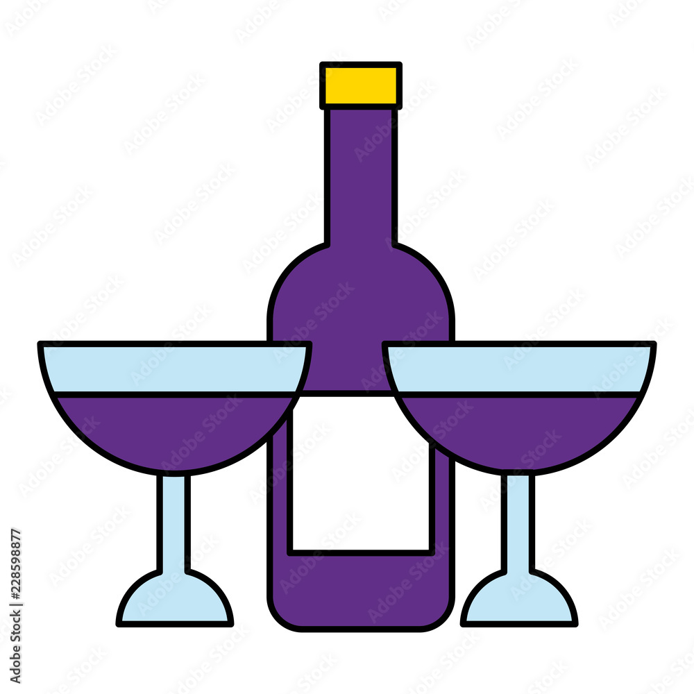 wine bottle and glasses on white background wine bottle and glasses on white background