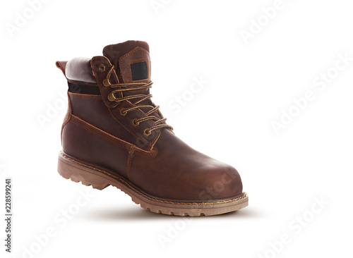 Man ankle boot, brown color, with nubuck leather
