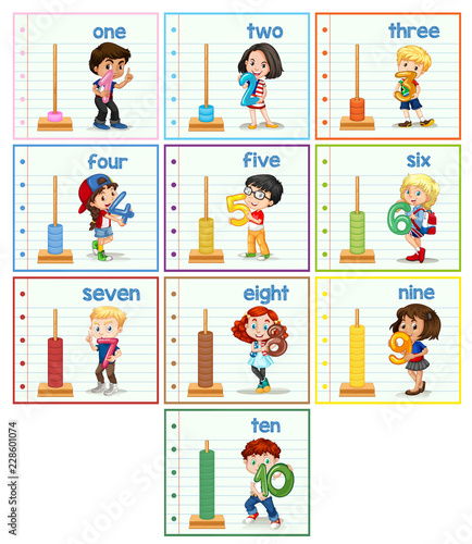 Set of children hilding number
