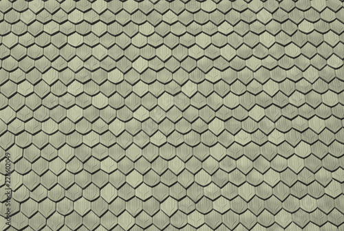 Background surface of hexagons, symmetrical tiles, texture yellow