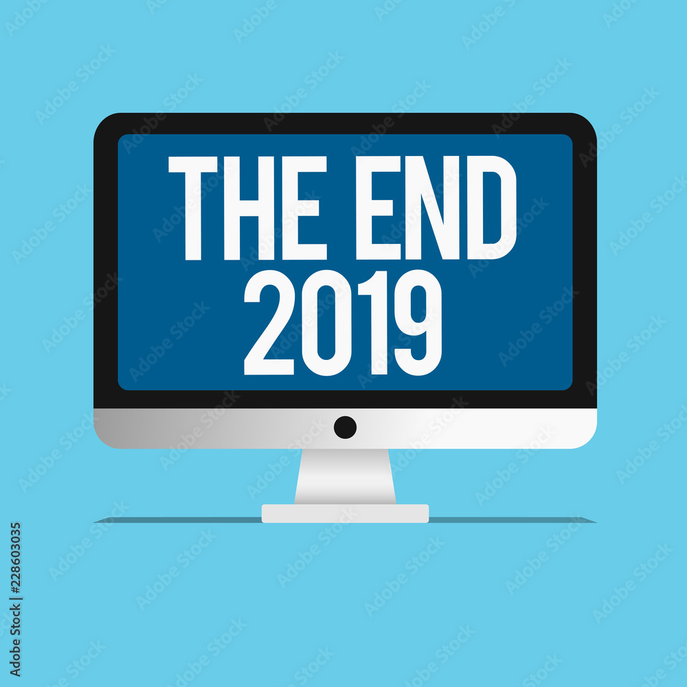 Conceptual hand writing showing The End 2019. Business photo showcasing Happy new year final days of 2018 Resolutions celebration. Conceptual hand writing showing The End 2019. Business photo showcasing Happy new year final days of 2018 Resolutions celebration.
