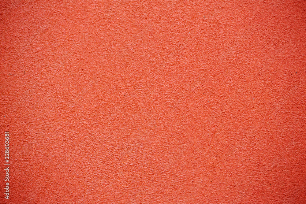 Fototapeta premium Red wall, concrete wall painted red color , Orange wall vivid color