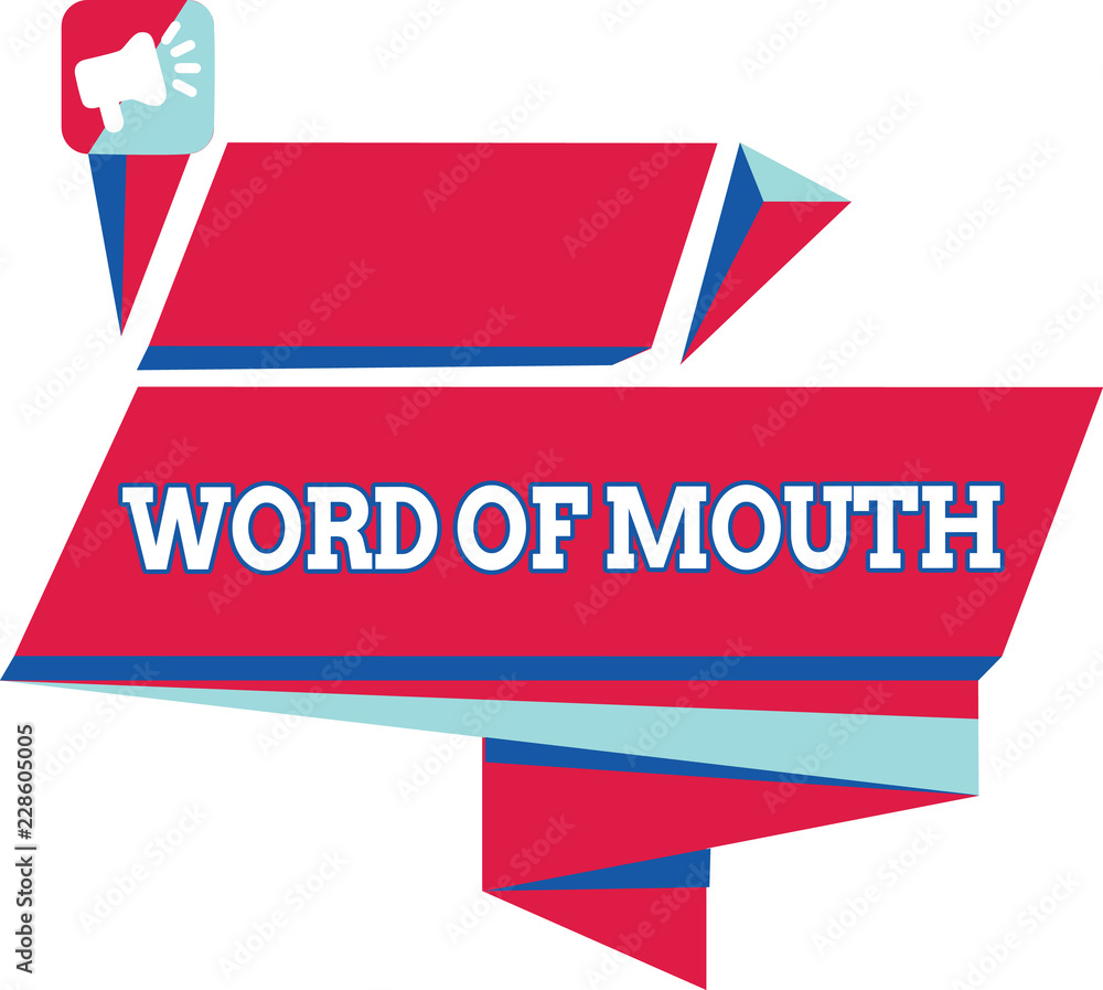 Fototapeta premium Text sign showing Word Of Mouth. Conceptual photo Oral spreading of information Storytelling Viva Voice.