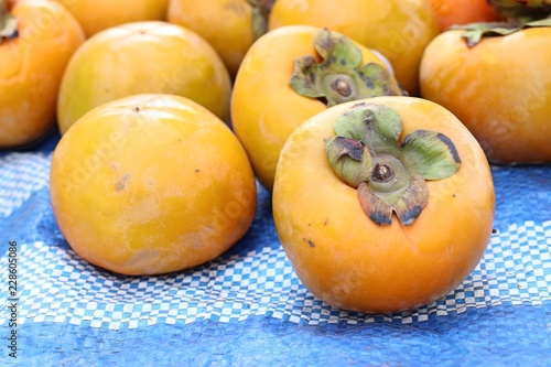 Persimmon fruit at street food