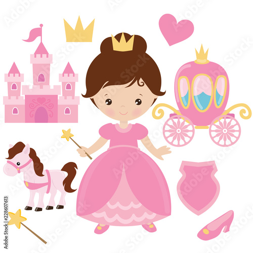 Princess vector cartoon illustration