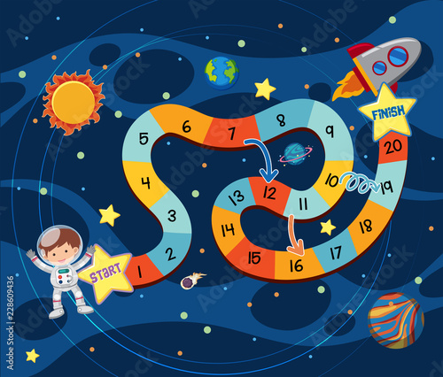 Space exploring board game template