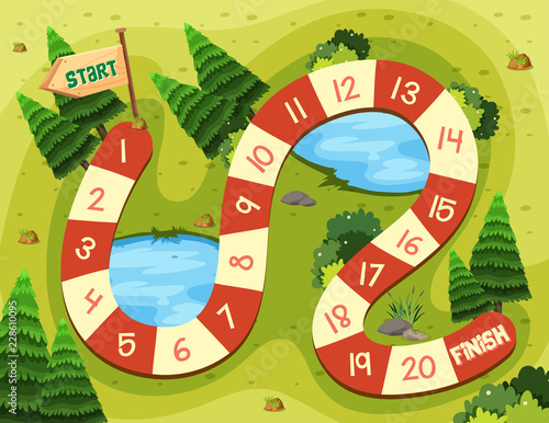 Nature on board game template