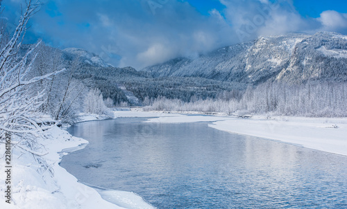 frozen river in the mountains