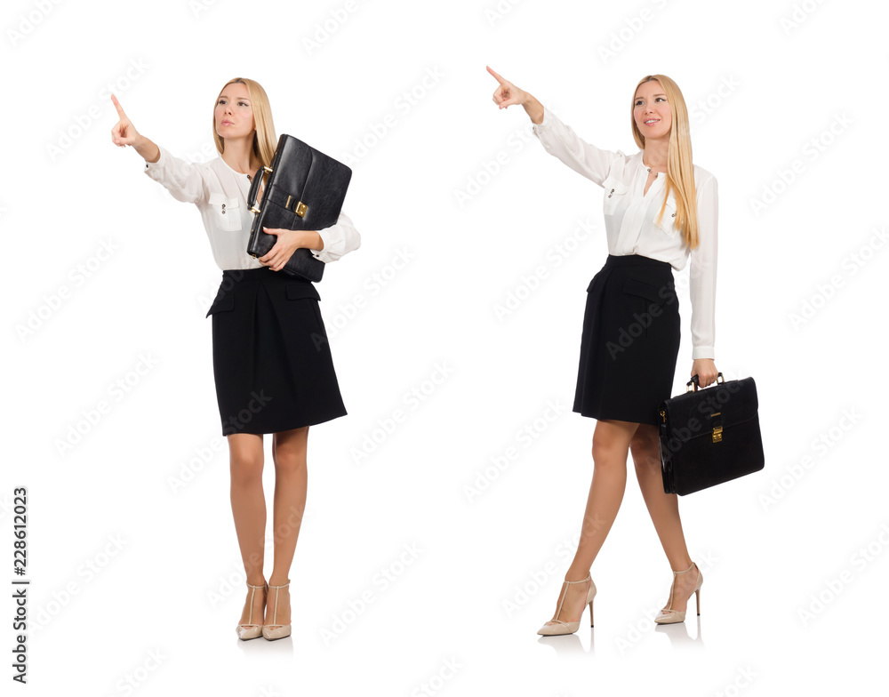 Businesswoman in business concept isolated on white Businesswoman in business concept isolated on white