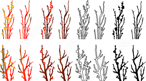 Japsnese Red Plum tree set