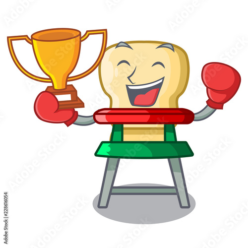 Boxing winner baby highchair isolated on the mascot