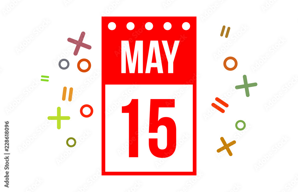 15 May Red Calendar Number
