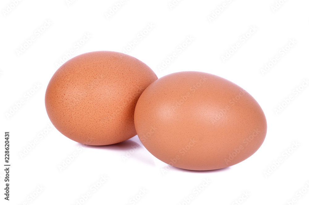 two eggs are isolated on a white background two eggs are isolated on a white background