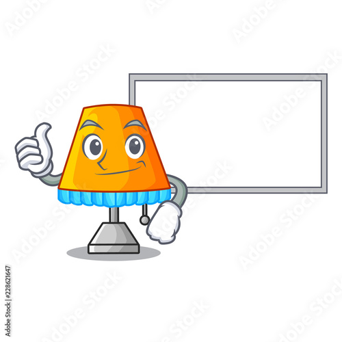 Thumbs up with board character table office lamp in indoor
