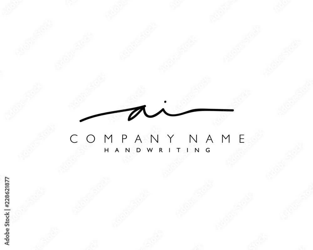 A I Initial handwriting logo