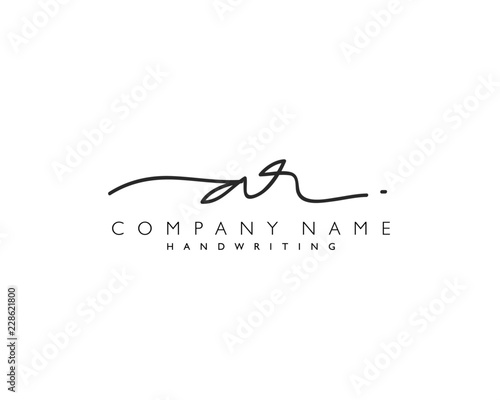 A R Initial handwriting logo