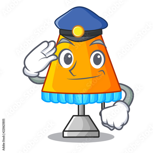 Police character table office lamp in indoor