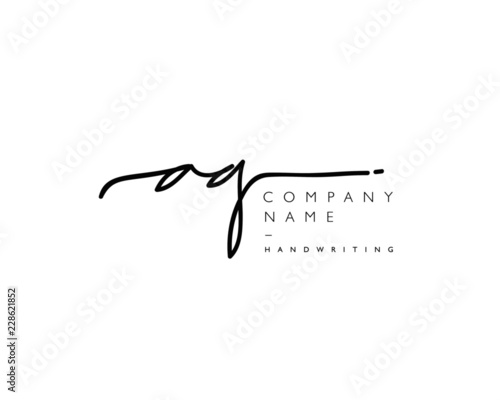 Billede på lærred A G Initial handwriting logo