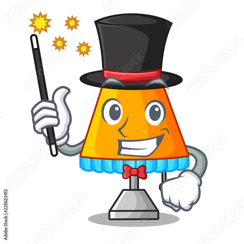 Magician modern table lamp isolated on mascot