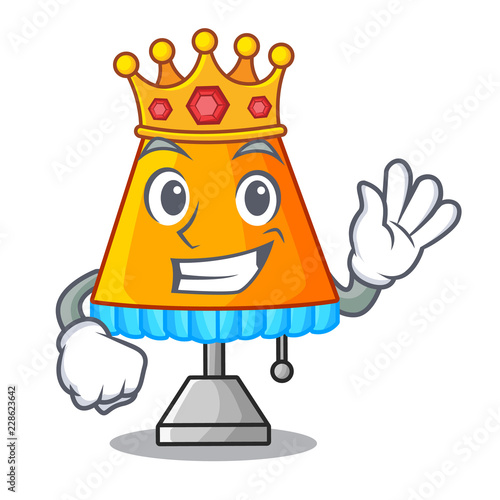 King modern table lamp isolated on mascot