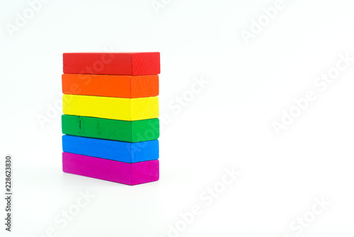 stack of colorful wooden block