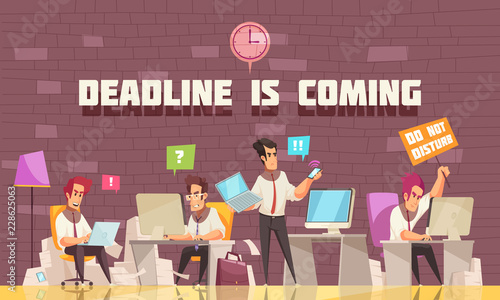 Deadline Is Coming Vector Illustration