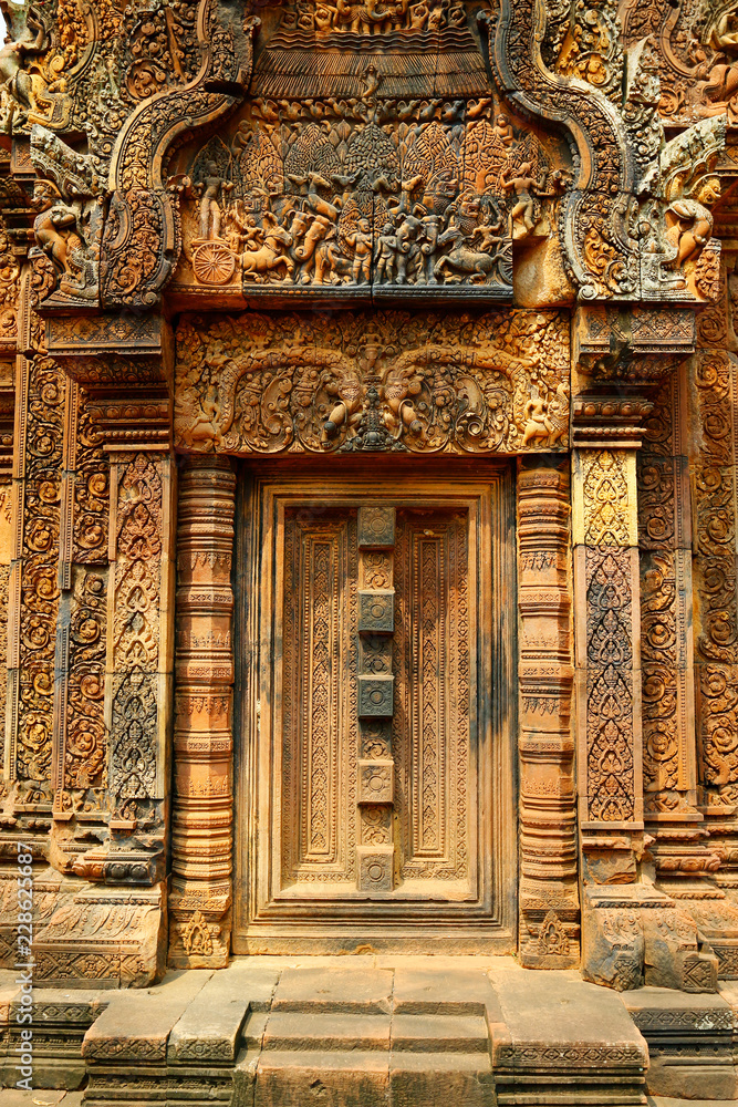 banteay srei temple at Angkor wat archaeologic park ,Cambodia	
