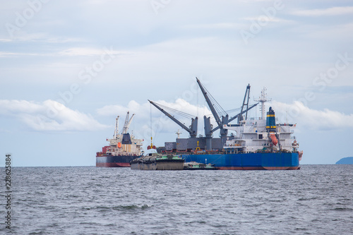 Marine cargo ship at Gulf of Thailand. Chonburi province   Thailand