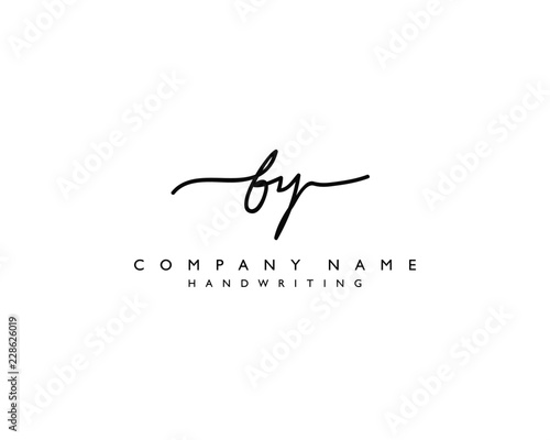 B Y Initial handwriting logo