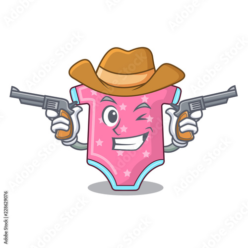 Cowboy character baby clothes hanging on clothesline