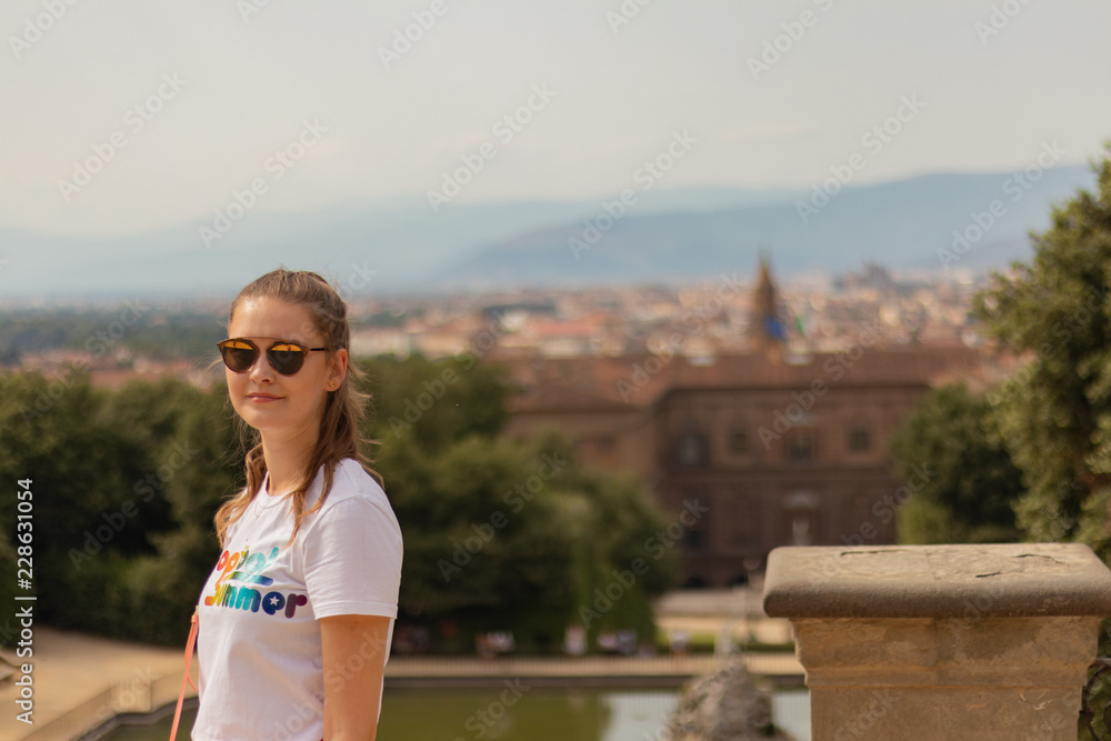 young woman in front of Firenze