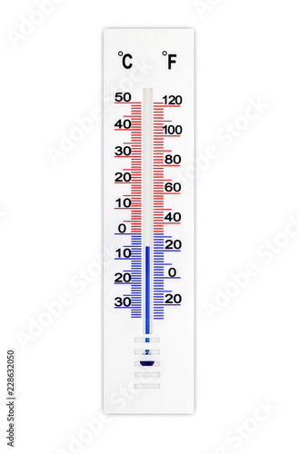 Meteorology Thermometer Isolated On White Background Air Temperature Minus 5 Degrees Celsius Stock Photo Adobe Stock