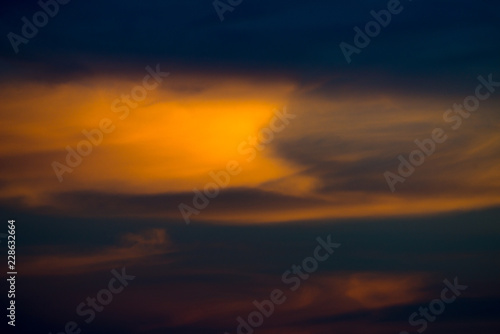 Evening sky with Clouds in golden hour © joesayhello