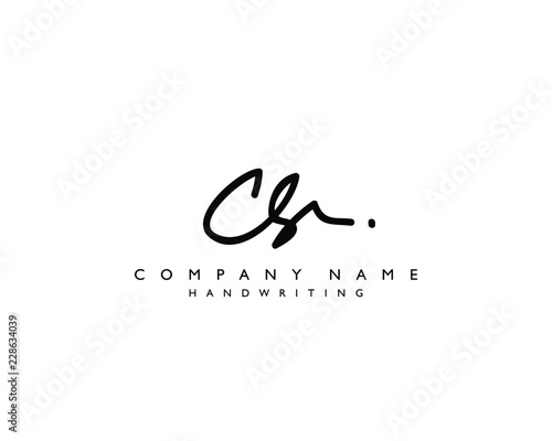 C S Initial handwriting logo