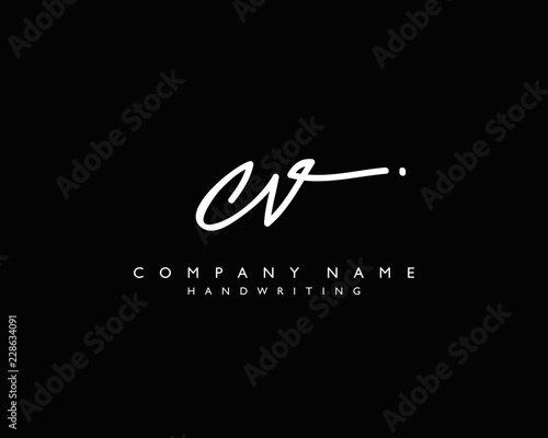 C V Initial handwriting logo