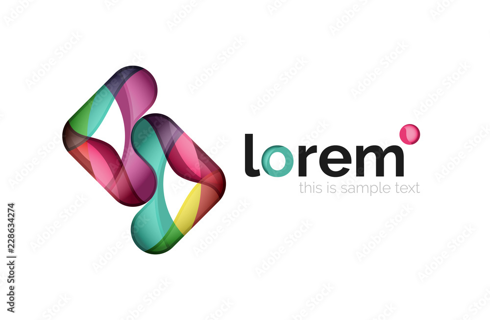 Abstract geometric logo created with overlapping smooth shapes Abstract geometric logo created with overlapping smooth shapes
