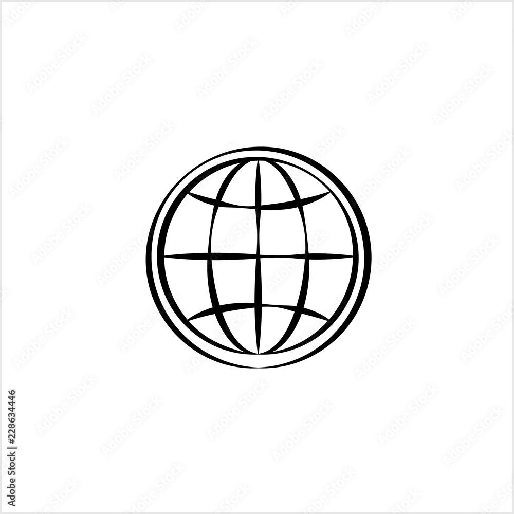 Globe Icon Calligraphic