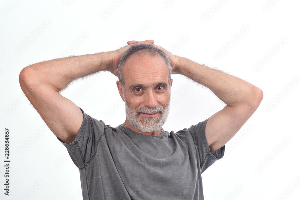 portrait of middle aged man on white portrait of middle aged man on white