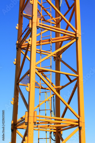 tower crane base in the blue sky