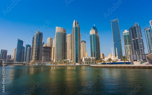Dubai Marina cityscape in United Arab Emirates