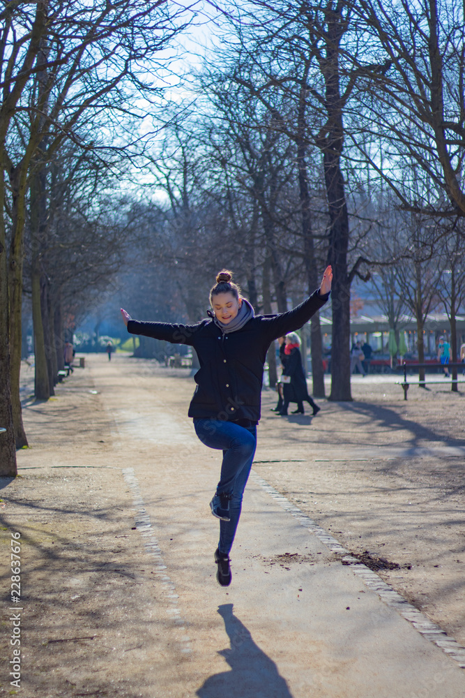 Polish woman happy in paris france Polish woman happy in paris france