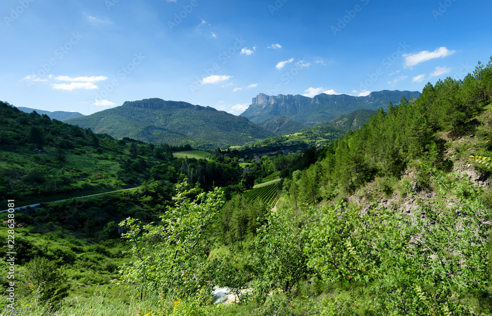 Fototapeta premium mountain landscape in the Drome in France