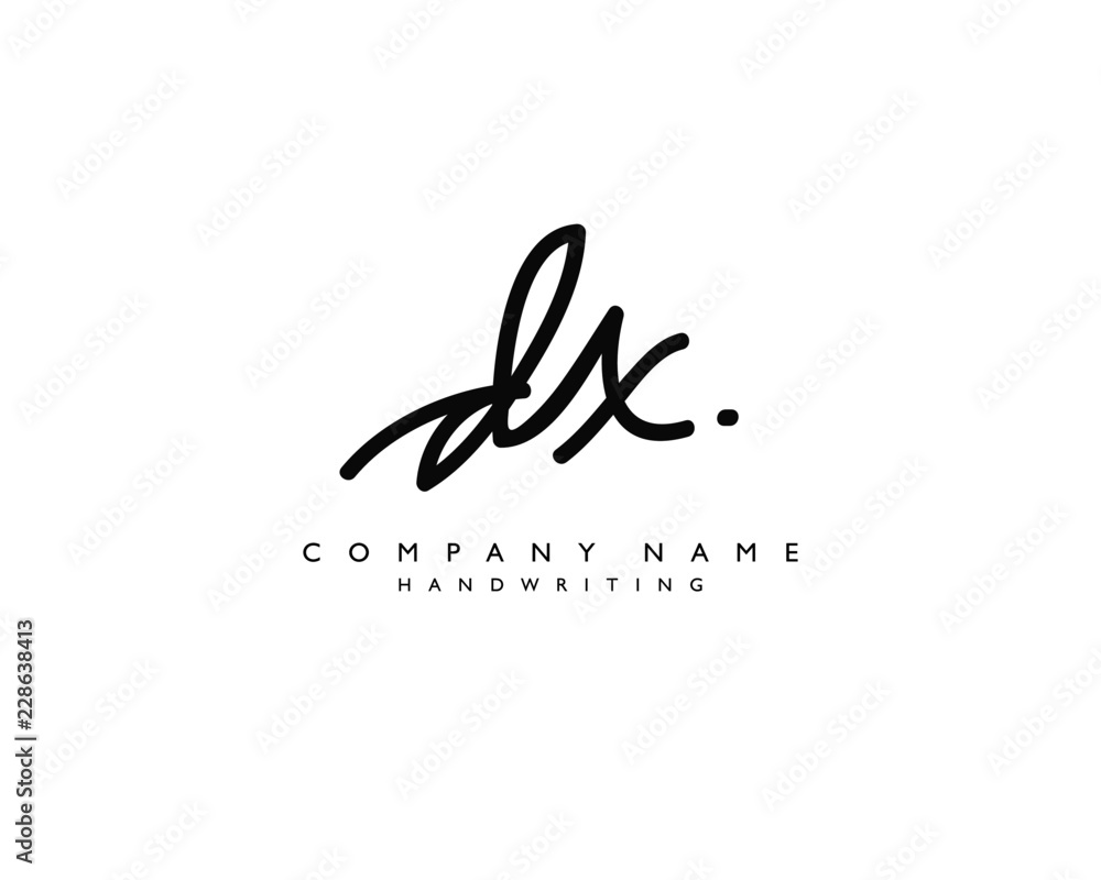 Fototapeta premium D X Initial handwriting logo