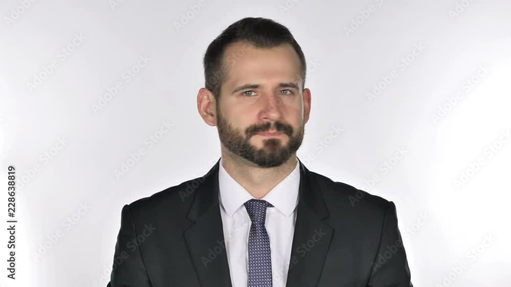 Portrait of Beard Businessman Shaking Head to Reject, Deny Portrait of Beard Businessman Shaking Head to Reject, Deny