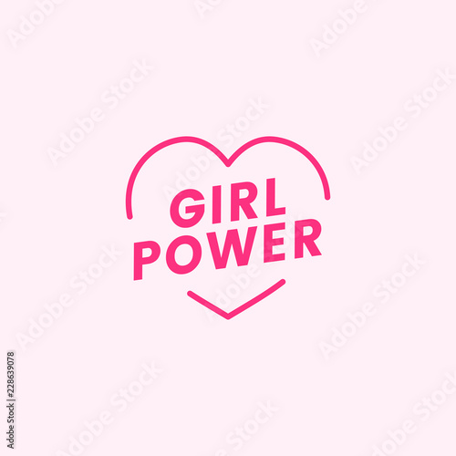 Girl power emblem badge illustration